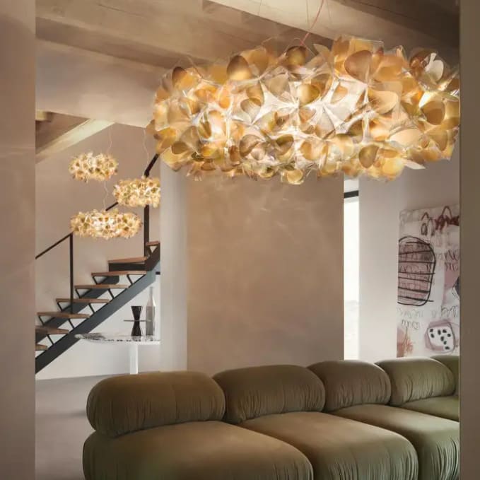 Suspension florale sculpturale noire