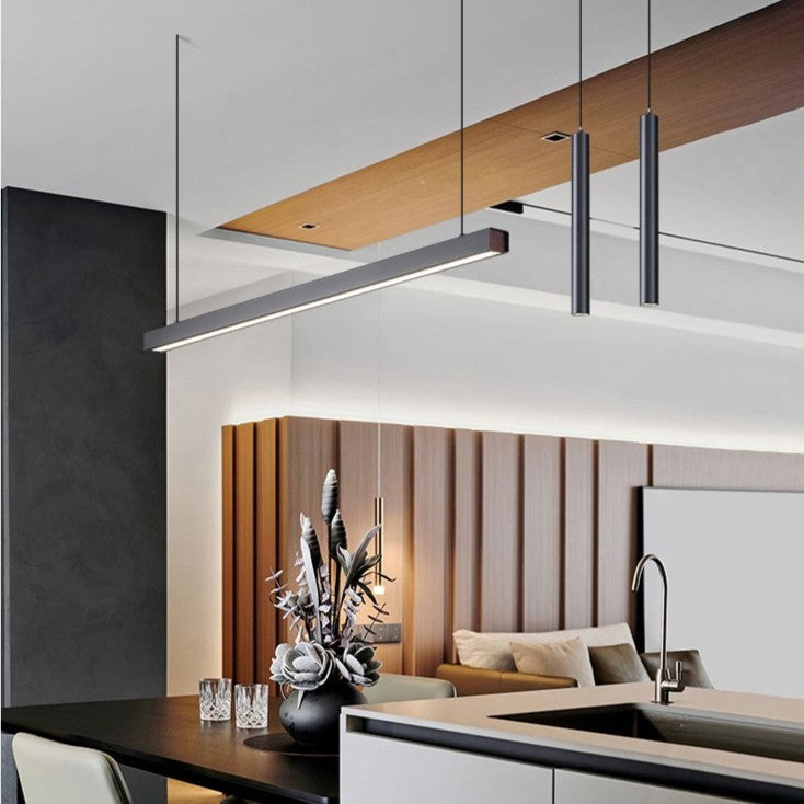 Suspension linéaire LED minimaliste | Ligne pure et éclairage structuré