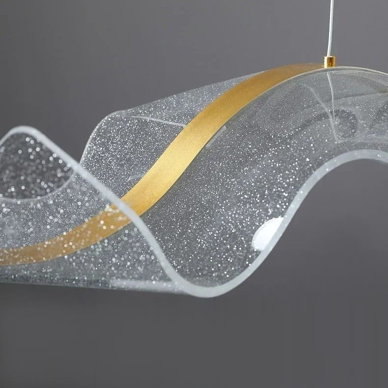 Suspension ondulante LED dorée