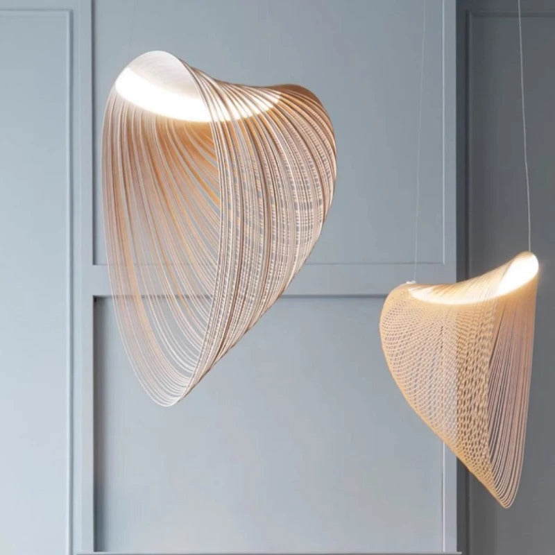 Suspension voile sculpturale en bois