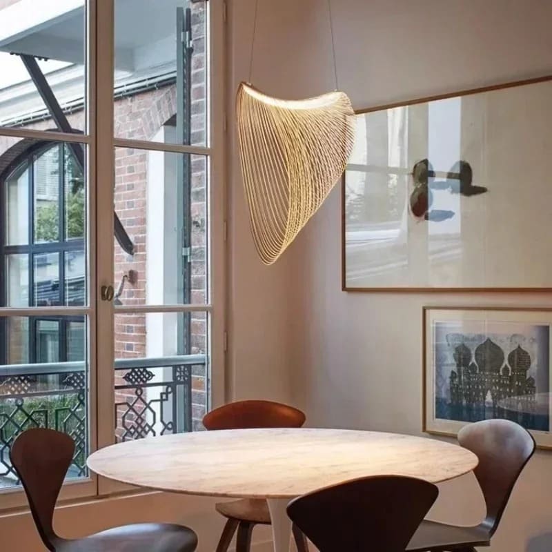 Suspension voile sculpturale en bois