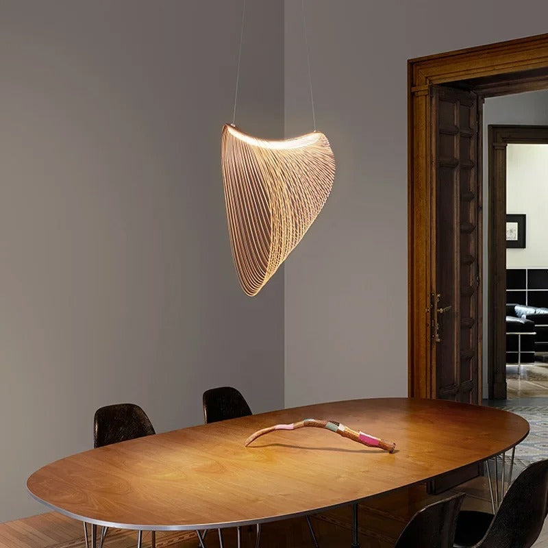 Suspension voile sculpturale en bois