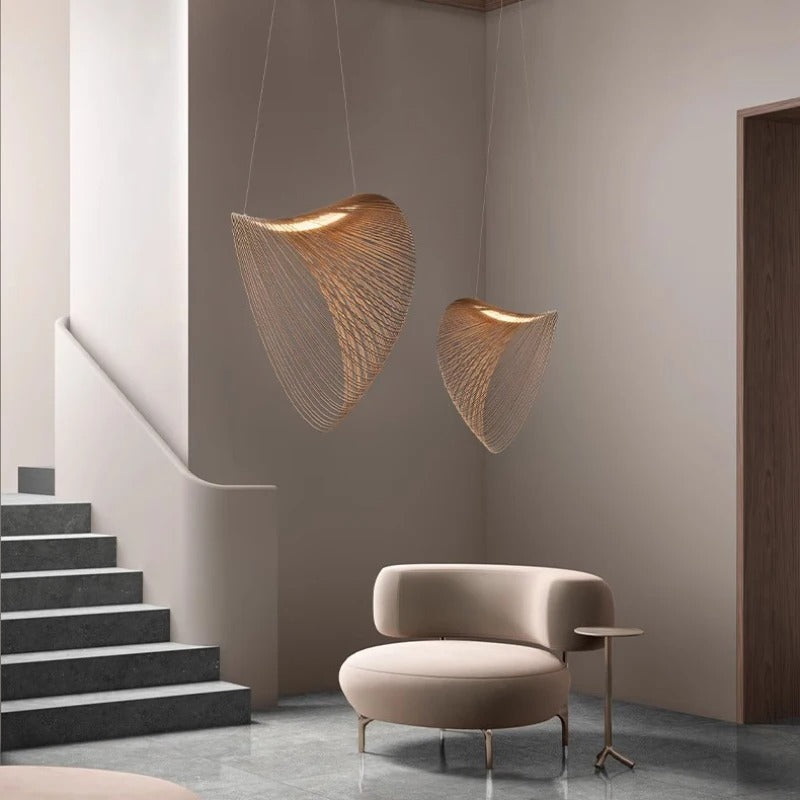 Suspension voile sculpturale en bois