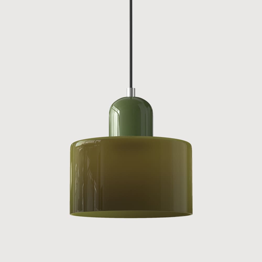 Suspension en verre coloré | Élégance rétro & touche pop Vert kaki / Vert