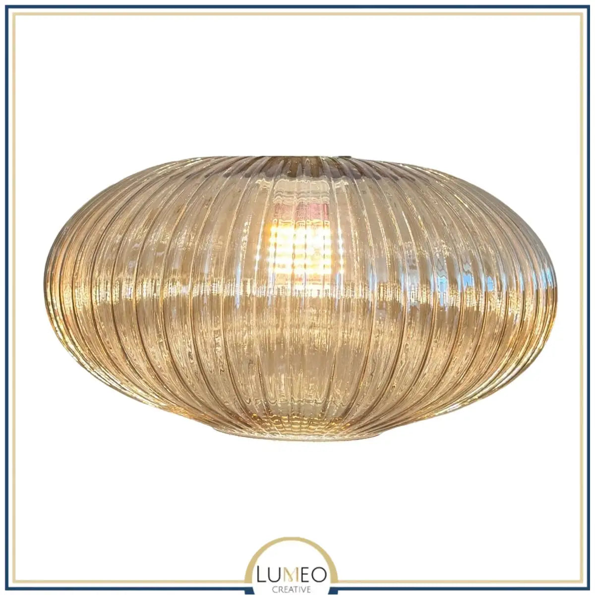 Abat jour en verre style Vintage | CRISTALI C / Ambre brillant