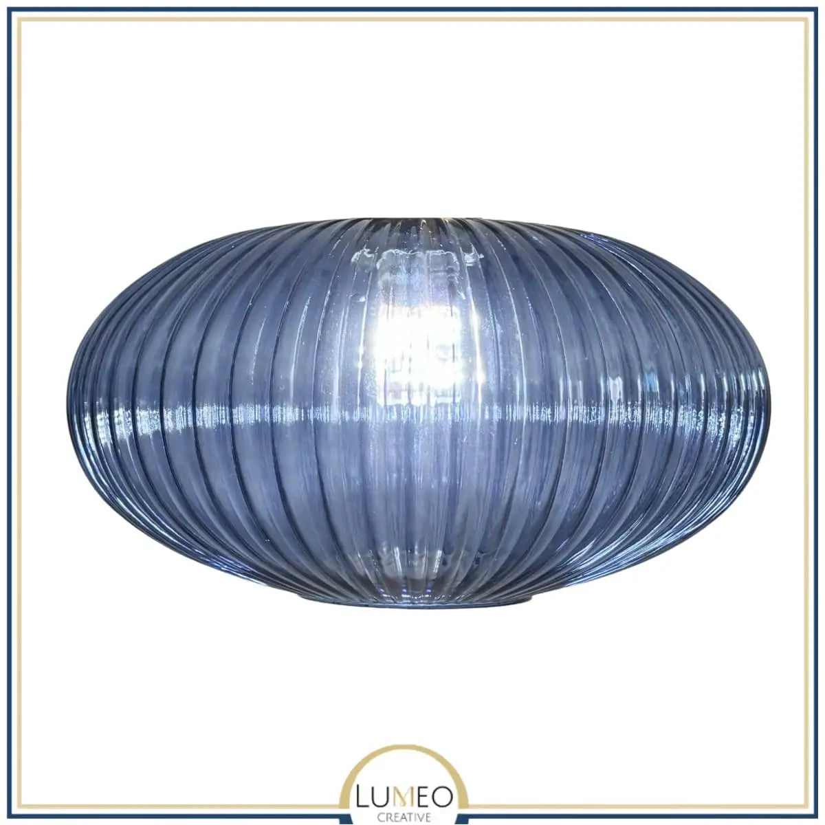 Abat jour en verre style Vintage | CRISTALI C / Bleu saphir