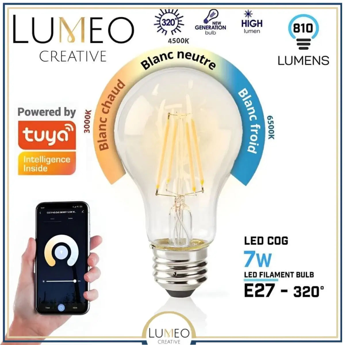 Ampoule LED E27 60W Dimmable connectée