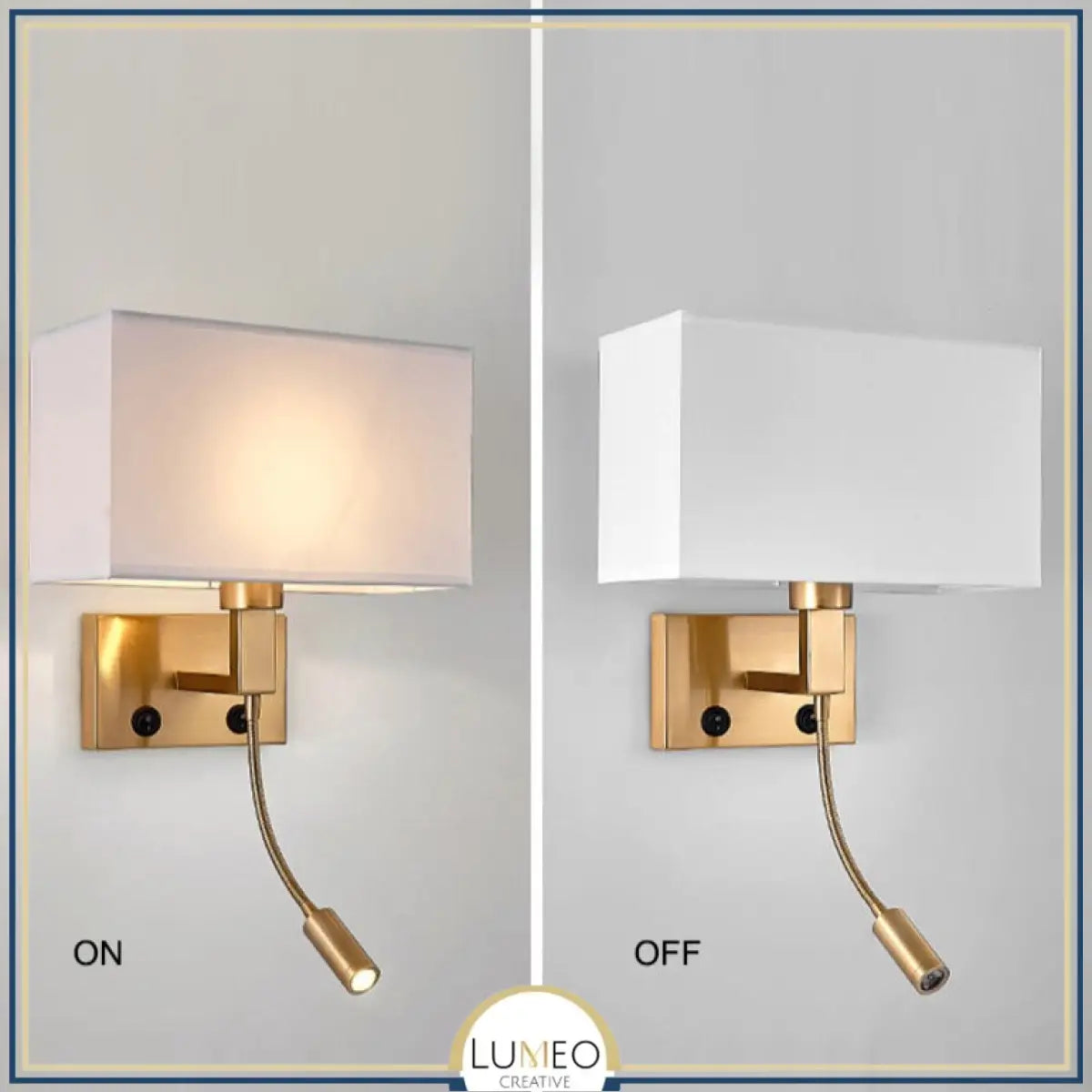 Applique murale avec liseuse LED | Luminaire de chevet chic et élégant