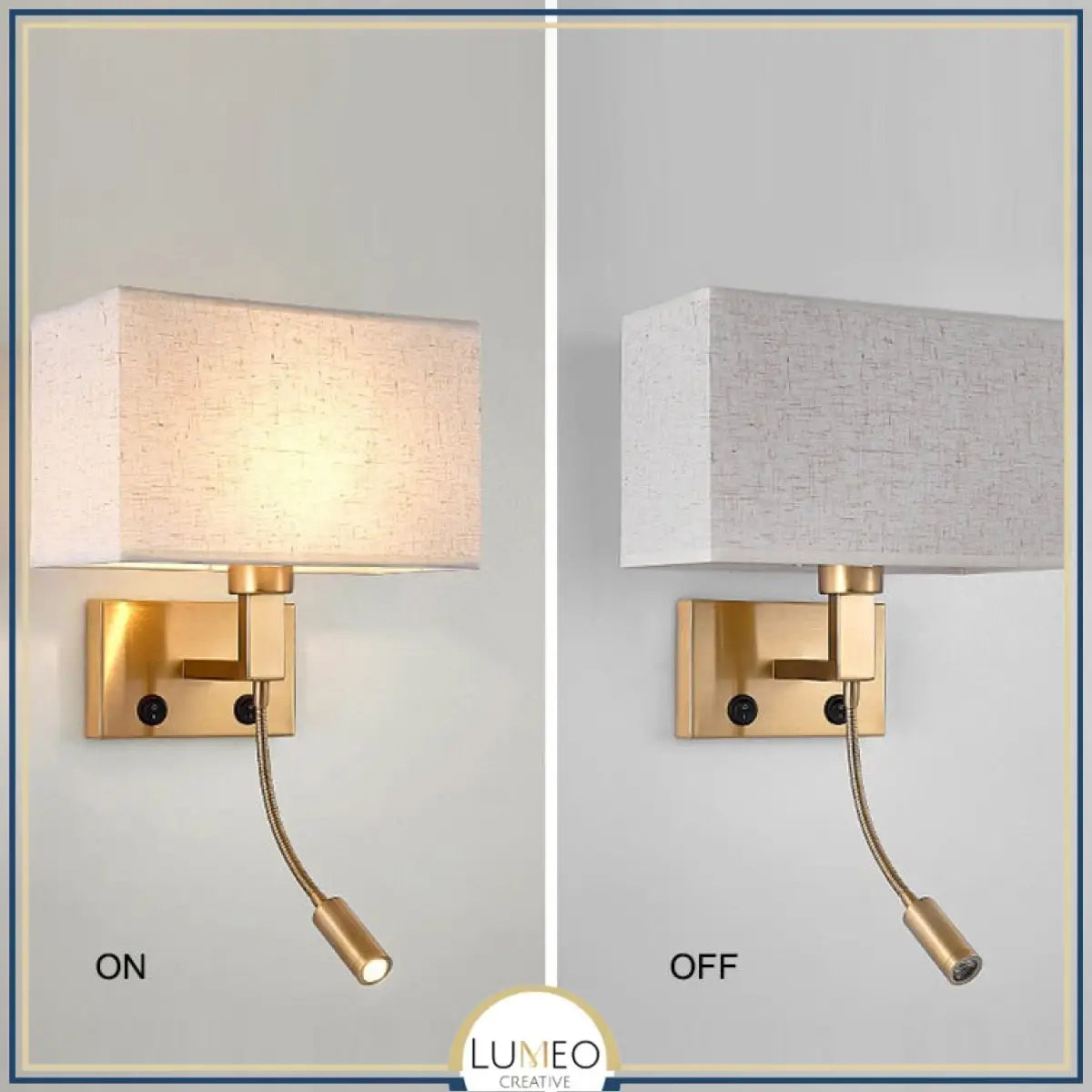 Applique murale avec liseuse LED | Luminaire de chevet chic et élégant