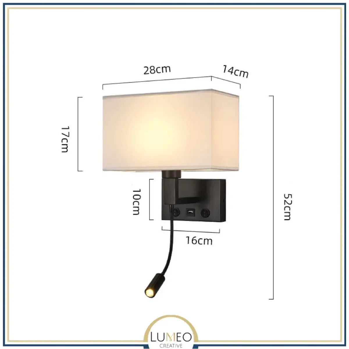 Applique murale avec liseuse LED | Luminaire de chevet chic et élégant