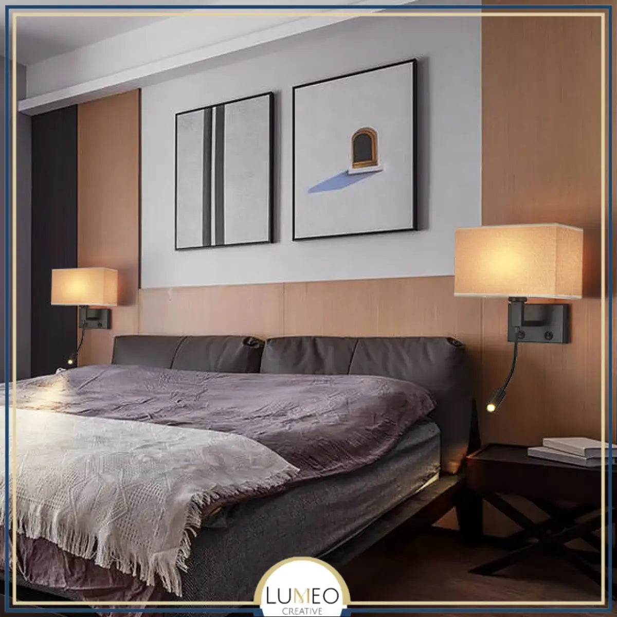 Applique murale avec liseuse LED | Luminaire de chevet chic et élégant