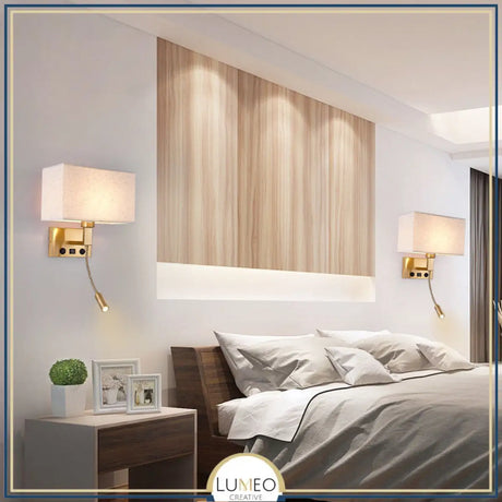 Applique murale avec liseuse LED | Luminaire de chevet chic et élégant