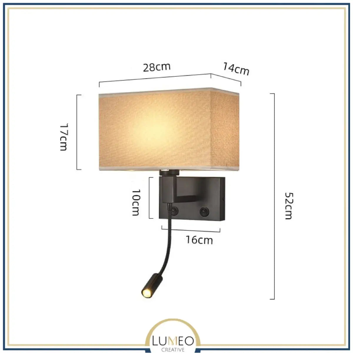 Applique murale avec liseuse LED | Luminaire de chevet chic et élégant