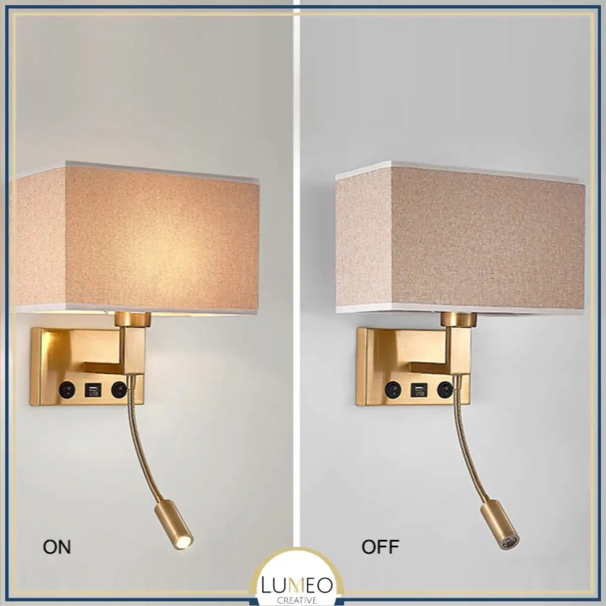 Applique murale avec liseuse LED | Luminaire de chevet chic et élégant