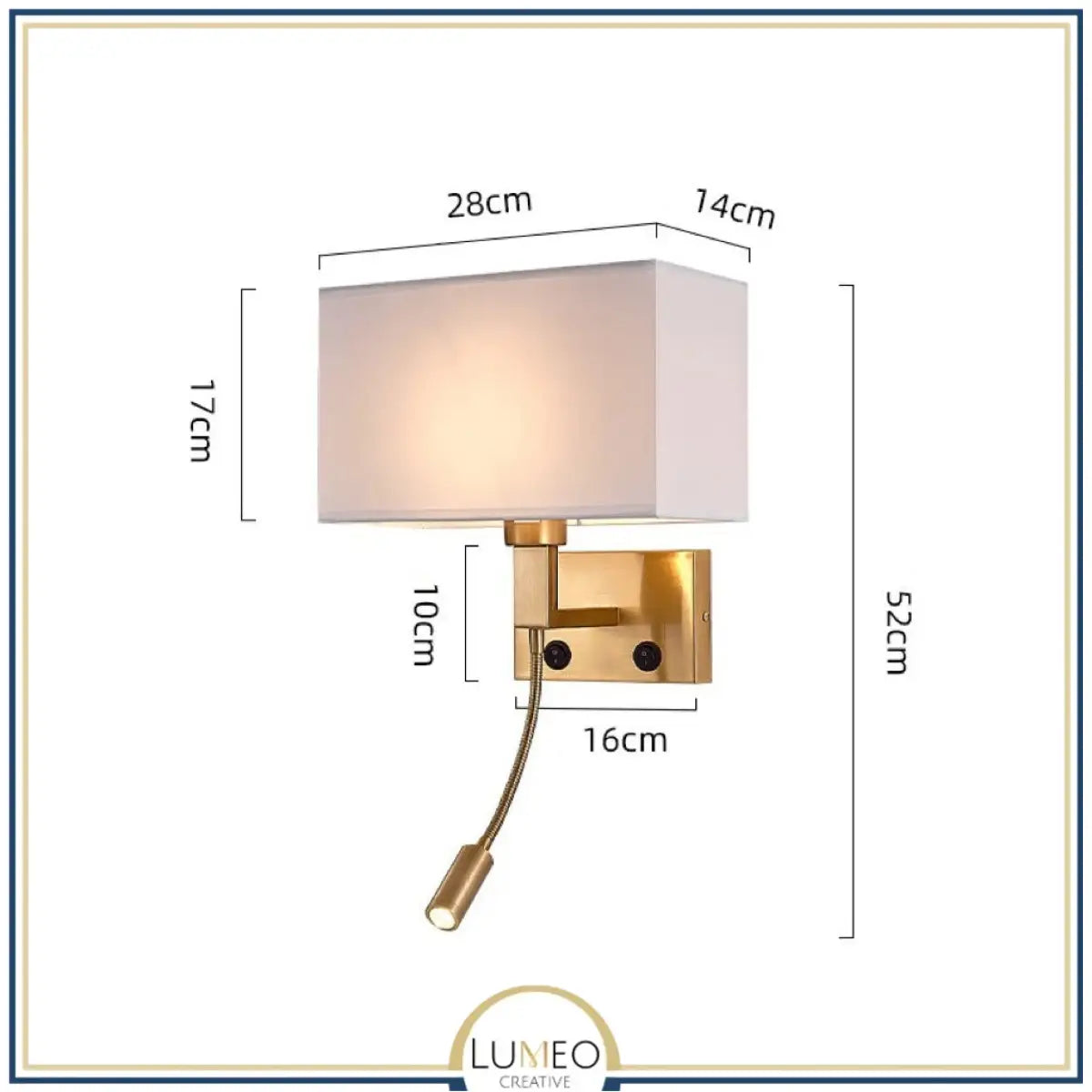 Applique murale avec liseuse LED | Luminaire de chevet chic et élégant Or / A / Sans USB / Blanc chaud