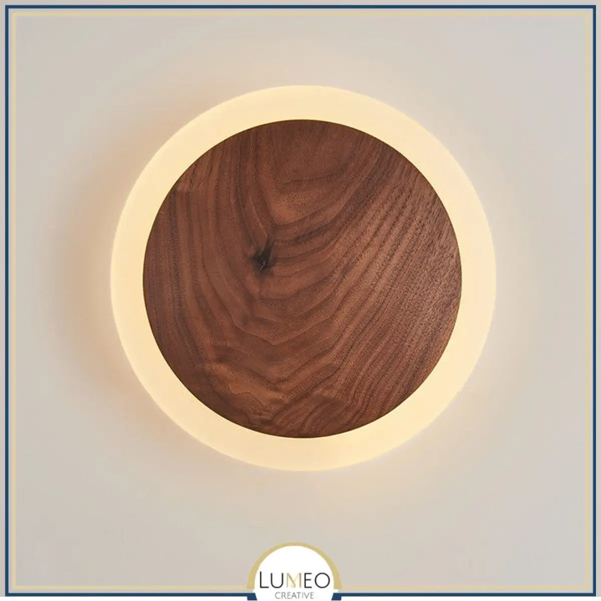 Applique murale bois cercle lumineux | Design chic et naturel