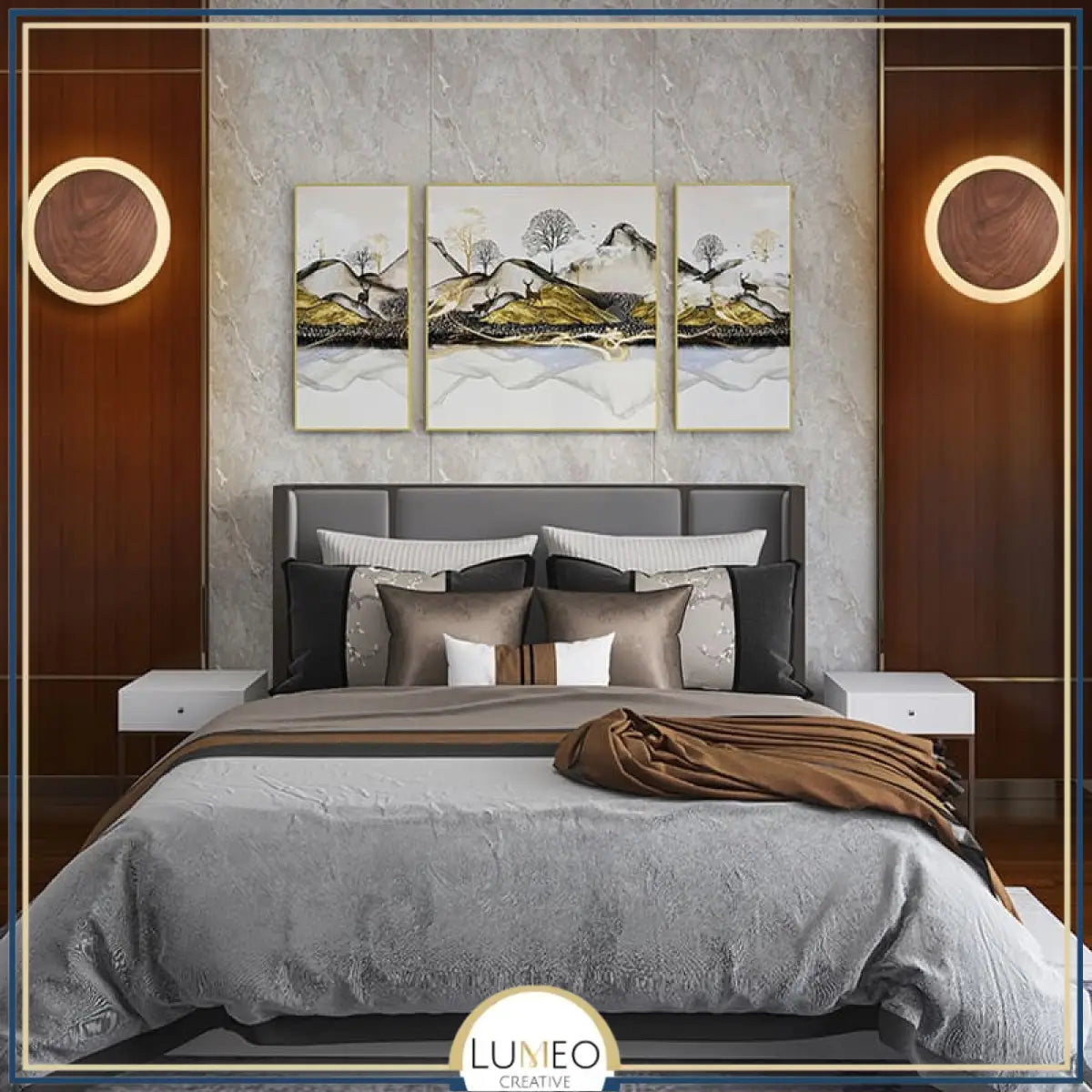 Applique murale bois cercle lumineux | Design chic et naturel