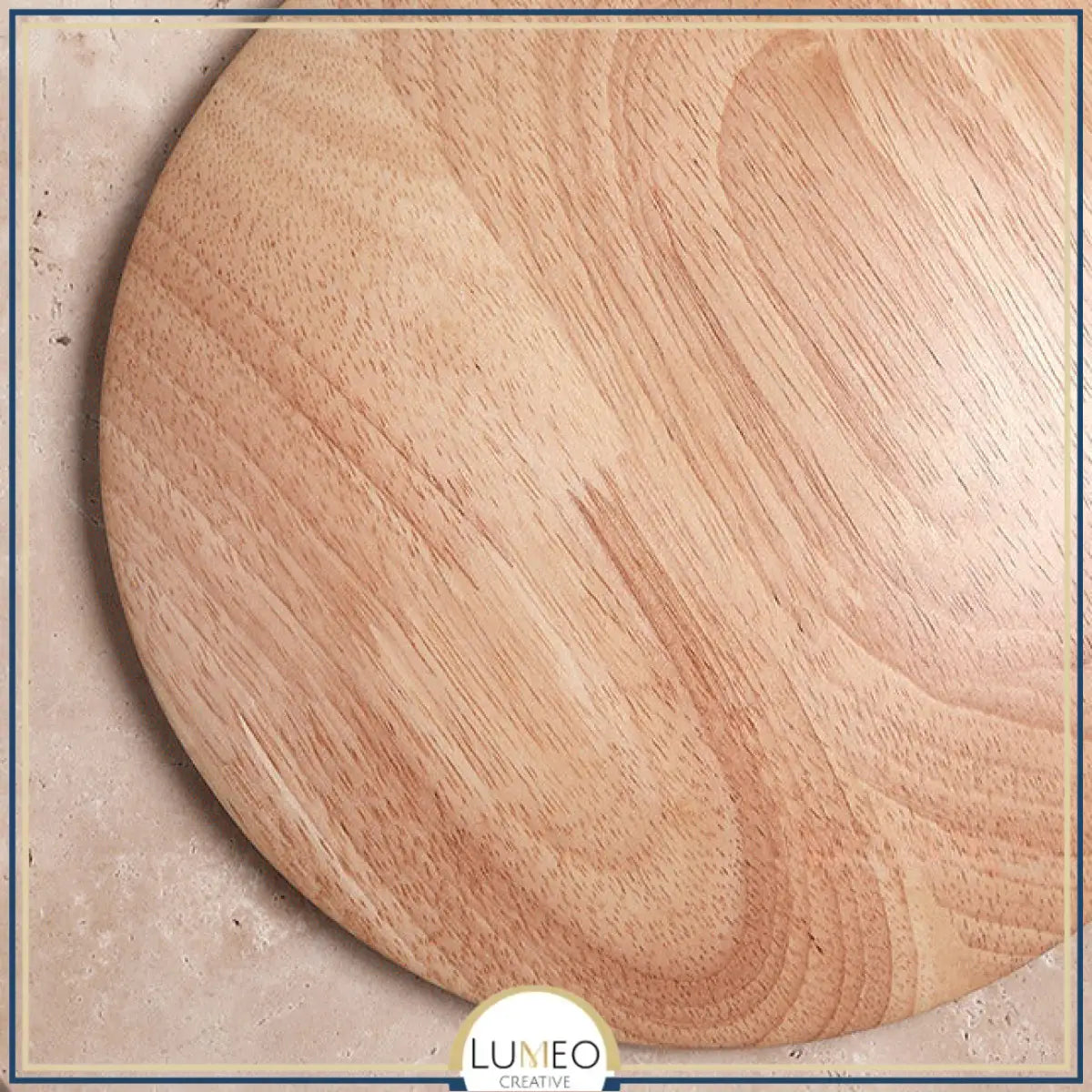 Applique murale cercle bois & pierre rétroéclairée | Luminaire mural au design naturel