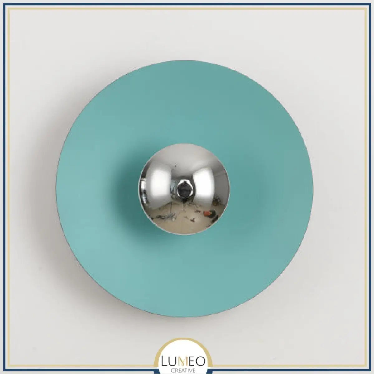 Applique murale circulaire éclipse| Luminaire mural multicolore au style artistique et sculptural 30cm / Bleu & Argent