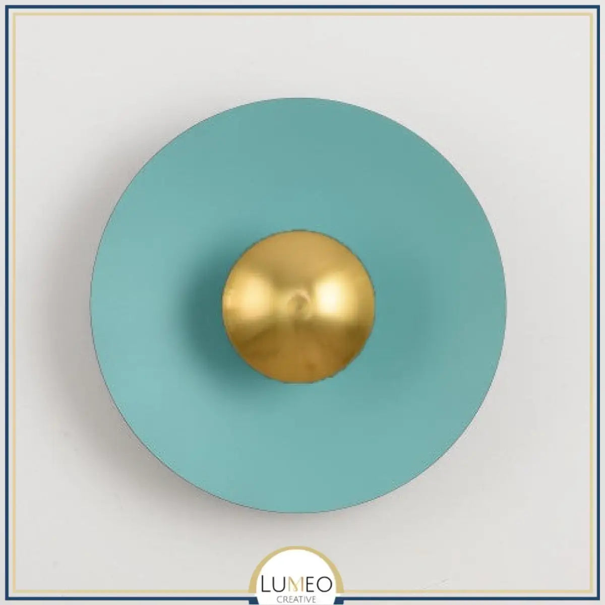 Applique murale circulaire éclipse| Luminaire mural multicolore au style artistique et sculptural 30cm / Bleu & Or