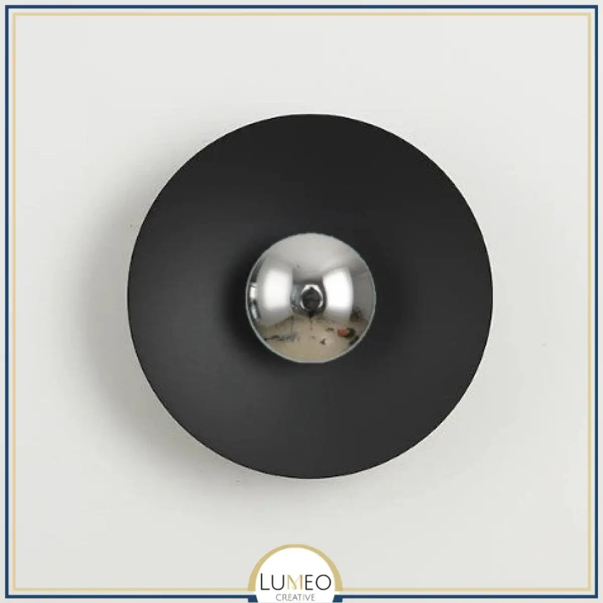 Applique murale circulaire éclipse| Luminaire mural multicolore au style artistique et sculptural 30cm / Noir & Argent
