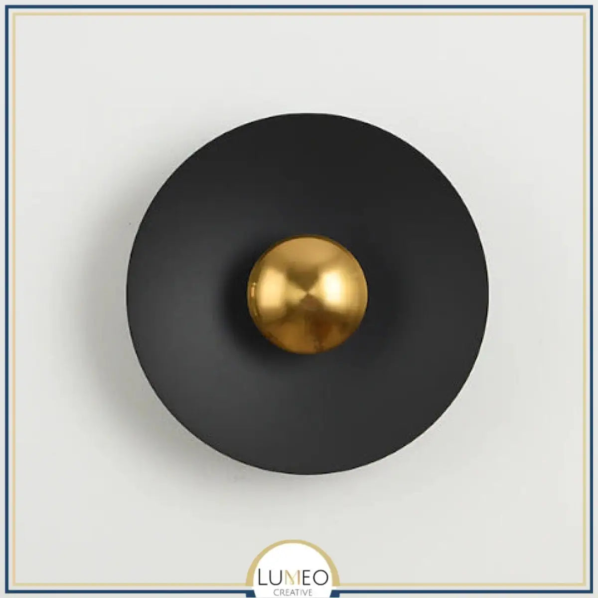 Applique murale circulaire éclipse| Luminaire mural multicolore au style artistique et sculptural 30cm / Noir & Or