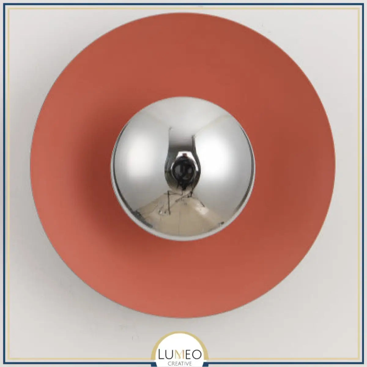 Applique murale circulaire éclipse| Luminaire mural multicolore au style artistique et sculptural 30cm / Orange & Argent