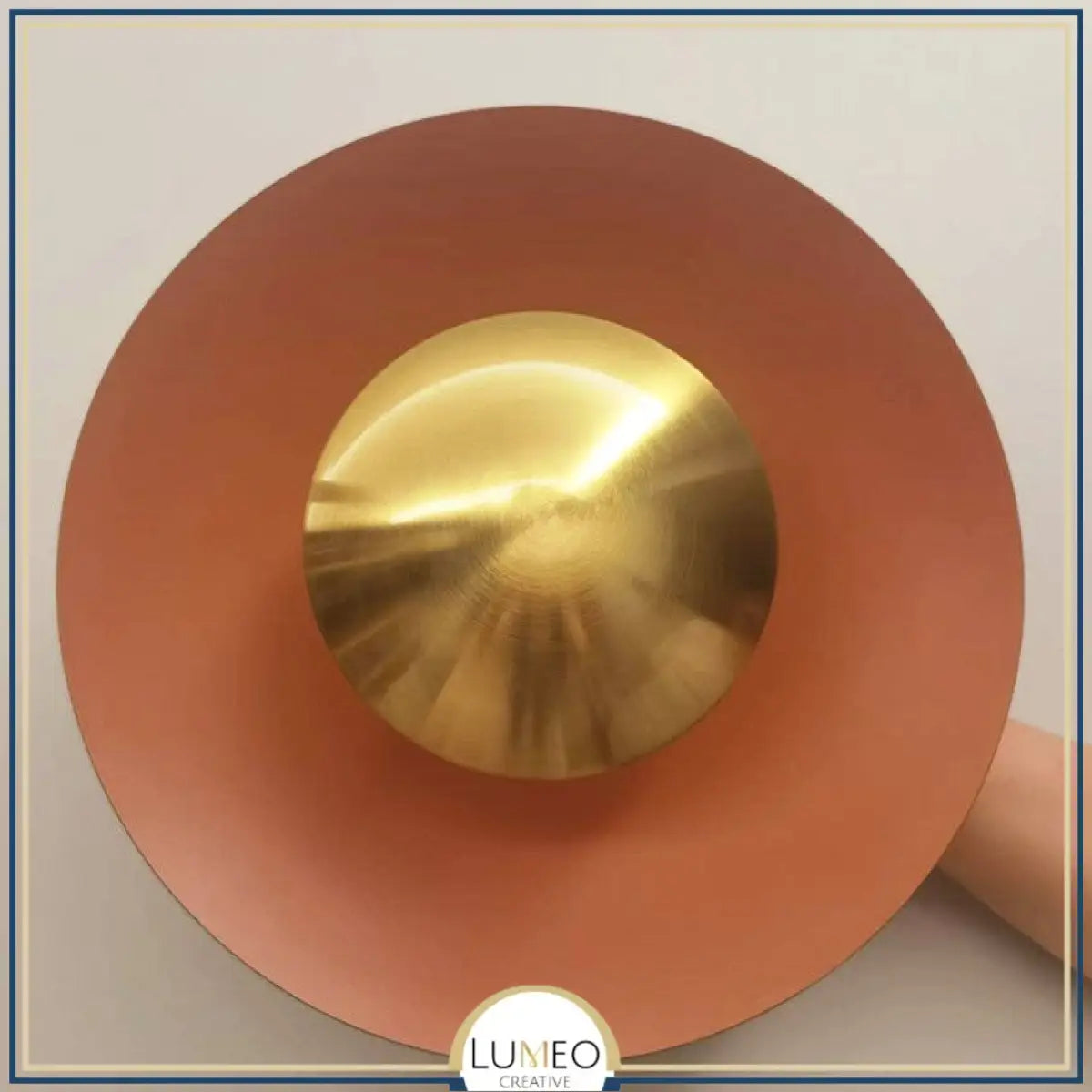 Applique murale circulaire éclipse| Luminaire mural multicolore au style artistique et sculptural 30cm / Orange & Or