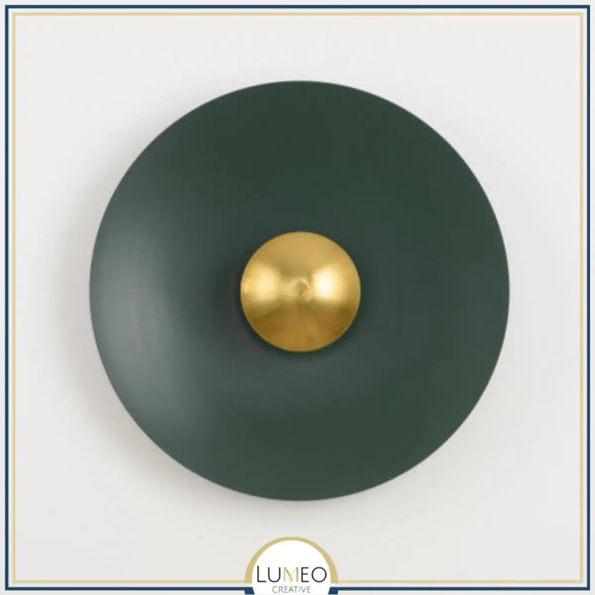 Applique murale circulaire éclipse| Luminaire mural multicolore au style artistique et sculptural 30cm / Vert & Or