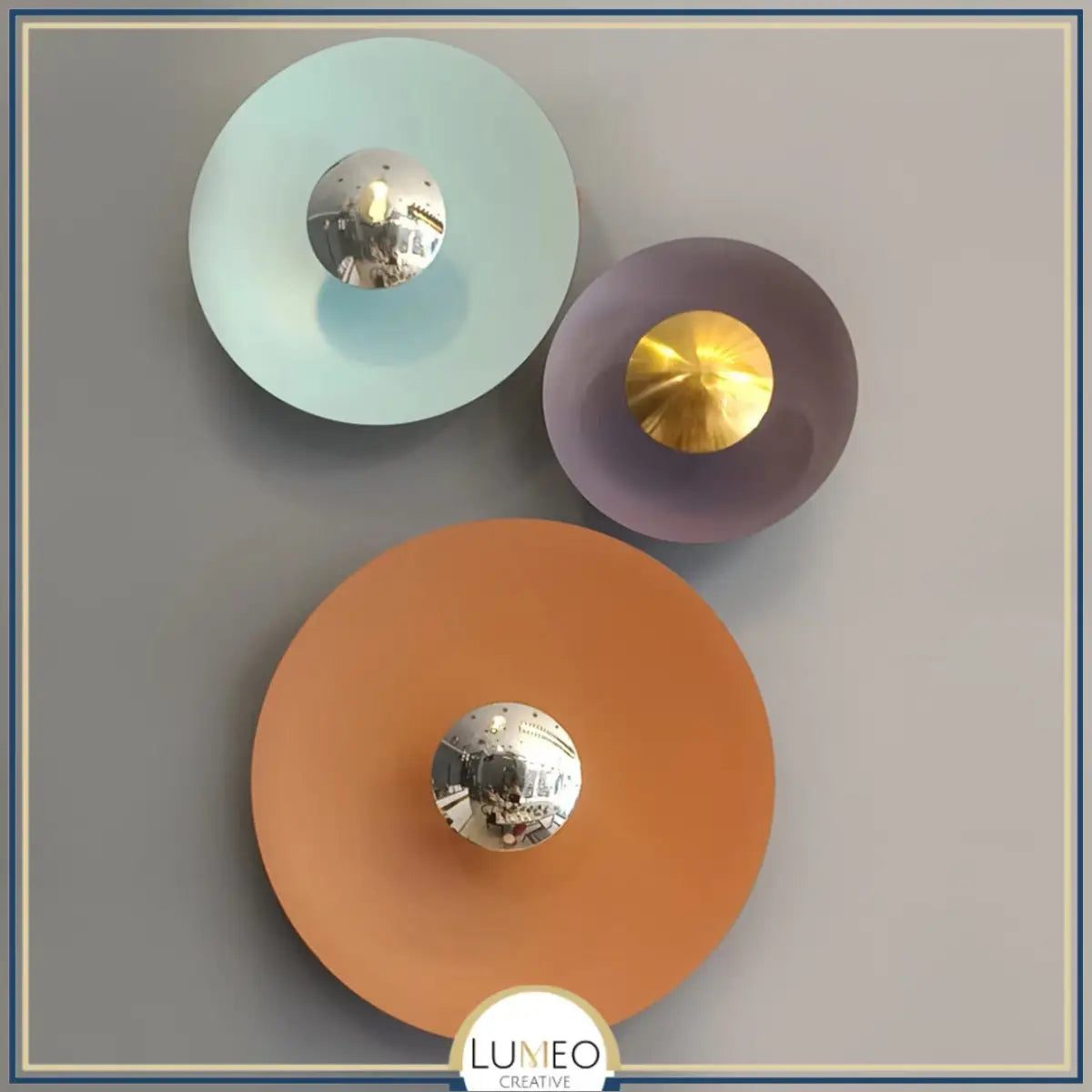 Applique murale circulaire éclipse| Luminaire mural multicolore au style artistique et sculptural