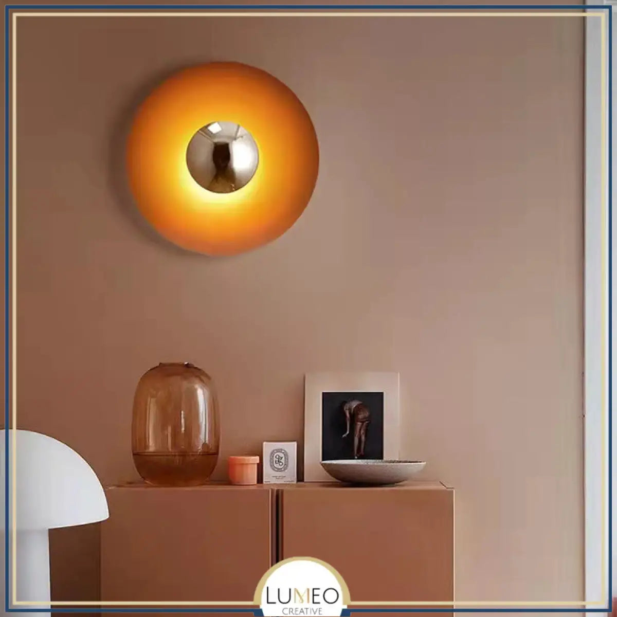 Applique murale circulaire éclipse| Luminaire mural multicolore au style artistique et sculptural