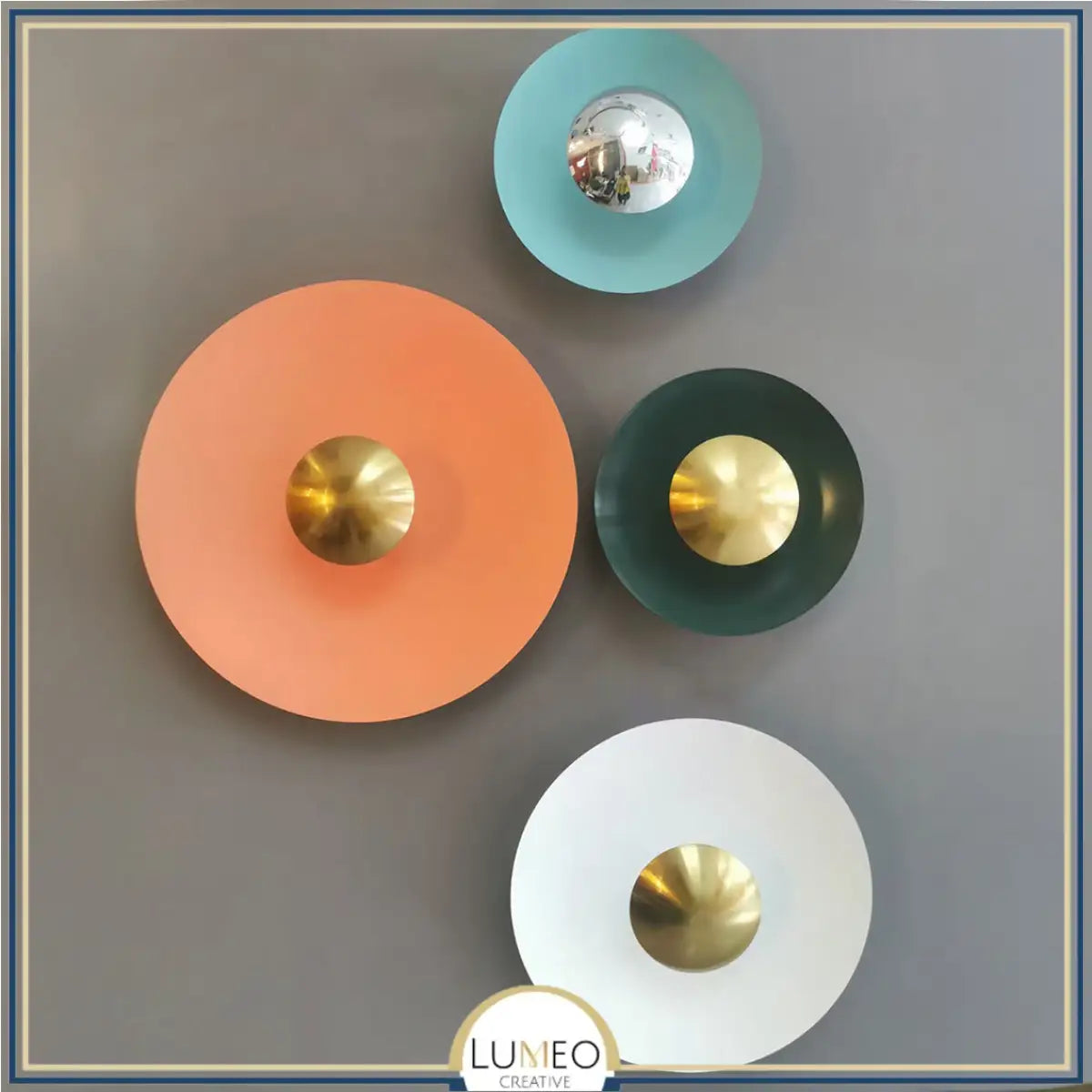 Applique murale circulaire éclipse| Luminaire mural multicolore au style artistique et sculptural