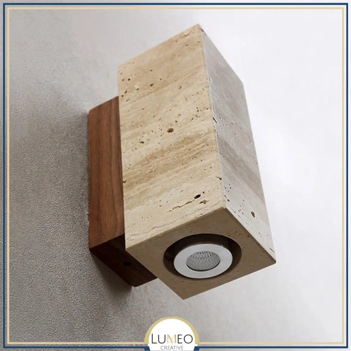 Applique murale cylindre en pierre naturelle | Éclairage doux haut et bas