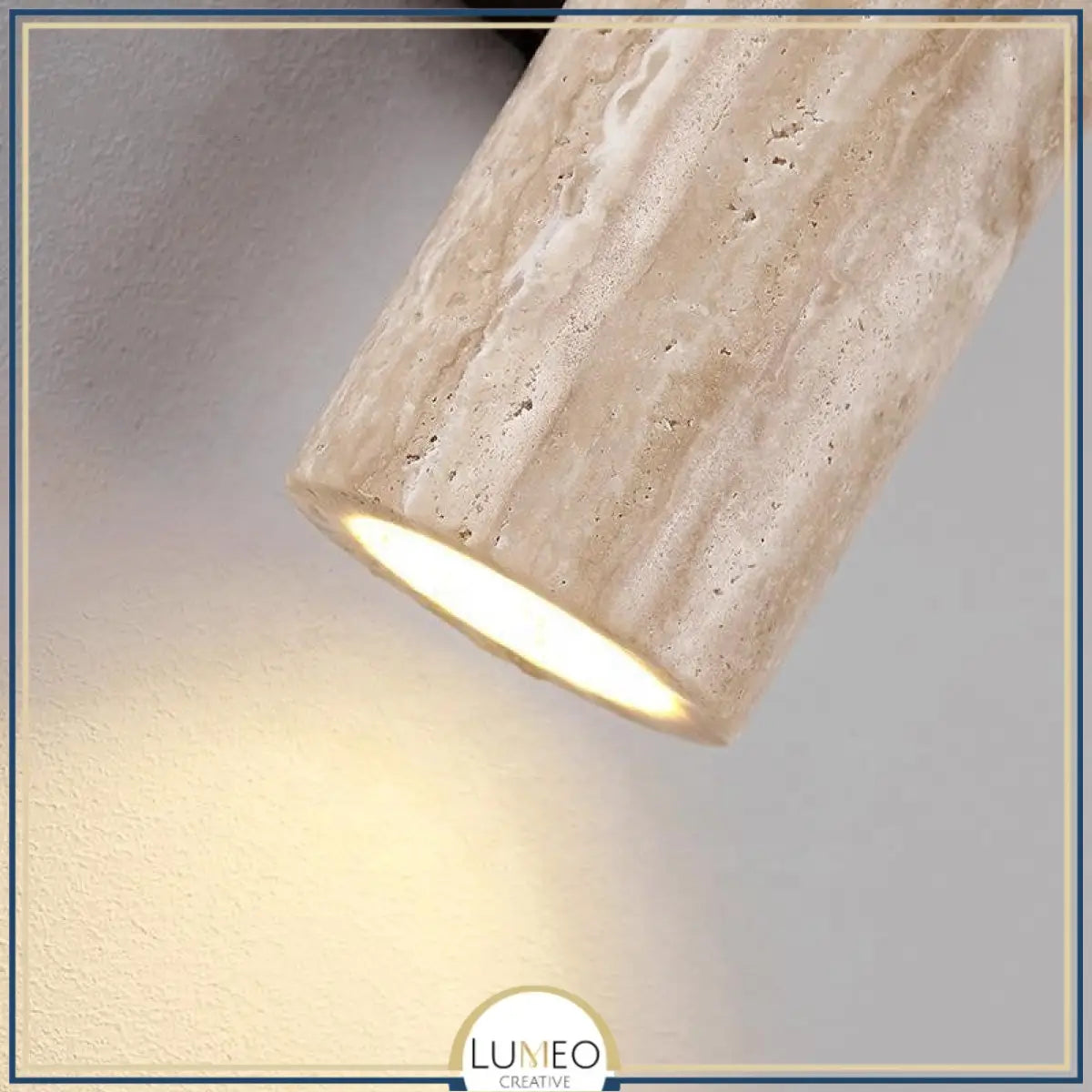 Applique murale cylindre en pierre naturelle | Éclairage doux haut et bas