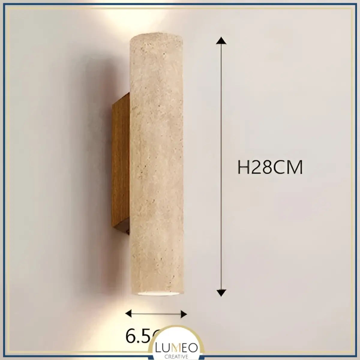 Applique murale cylindre en pierre naturelle | Éclairage doux haut et bas A / Blanc froid