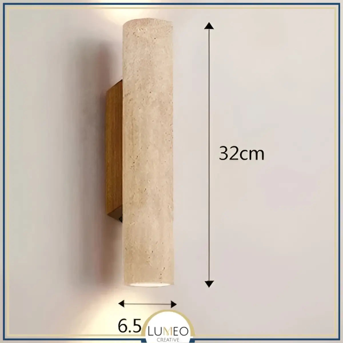 Applique murale cylindre en pierre naturelle | Éclairage doux haut et bas A / XL / Blanc froid