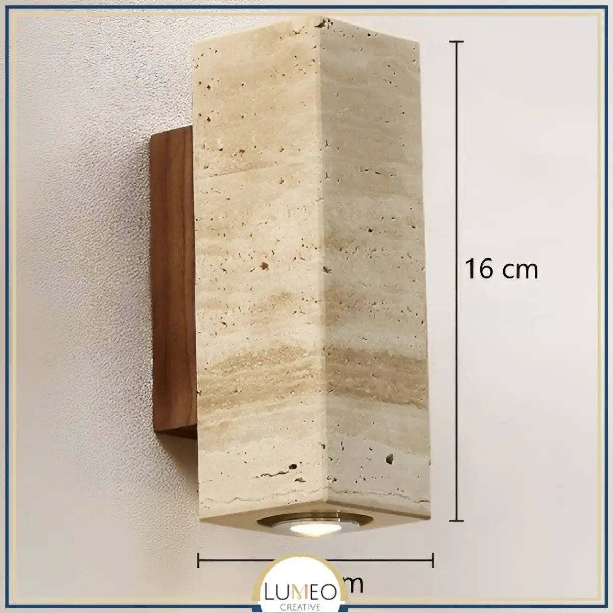 Applique murale cylindre en pierre naturelle | Éclairage doux haut et bas C / Blanc froid