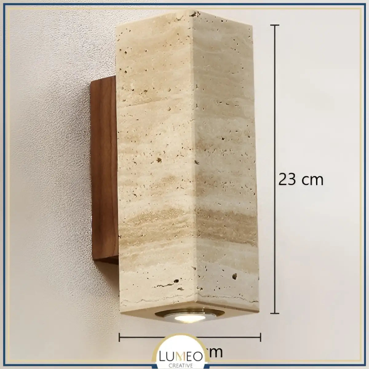 Applique murale cylindre en pierre naturelle | Éclairage doux haut et bas C / XL / Blanc froid