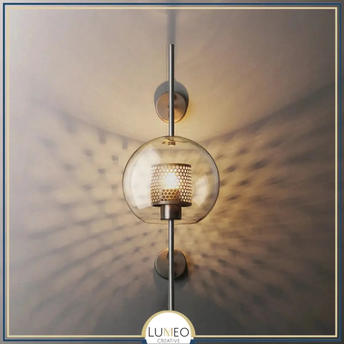 Applique murale cylindrique verre & métal | Luminaire mural style art déco moderne