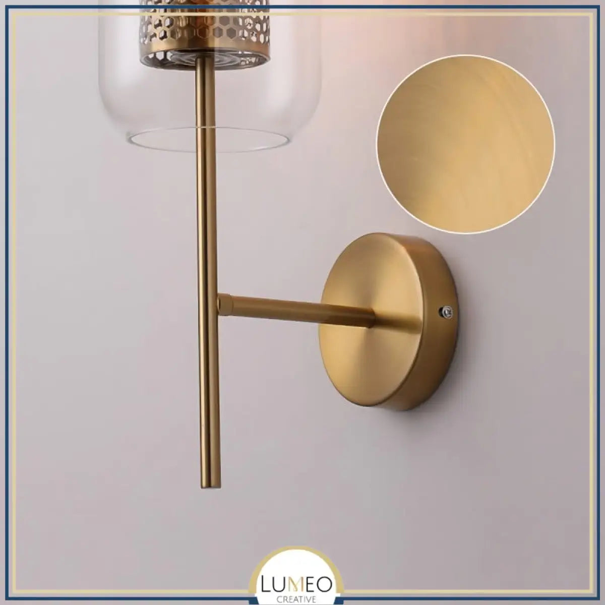 Applique murale cylindrique verre & métal | Luminaire mural style art déco moderne