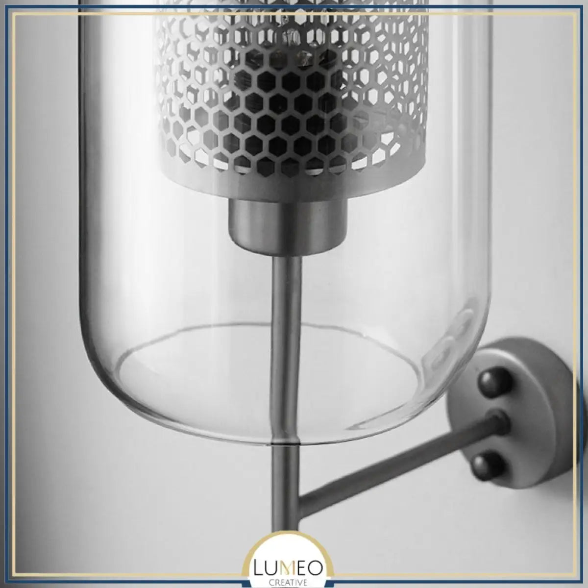 Applique murale cylindrique verre & métal | Luminaire mural style art déco moderne