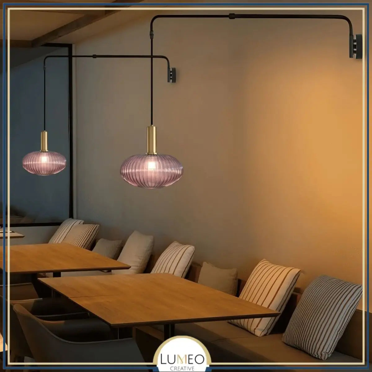 Applique murale déportée en verre CRISTALI | Télescopique et pivotante