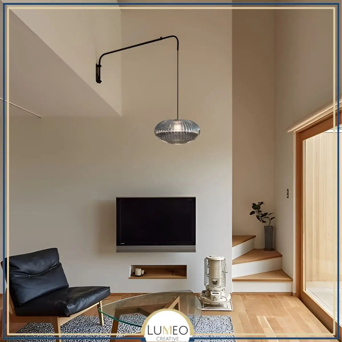 Applique murale déportée en verre CRISTALI | Télescopique et pivotante