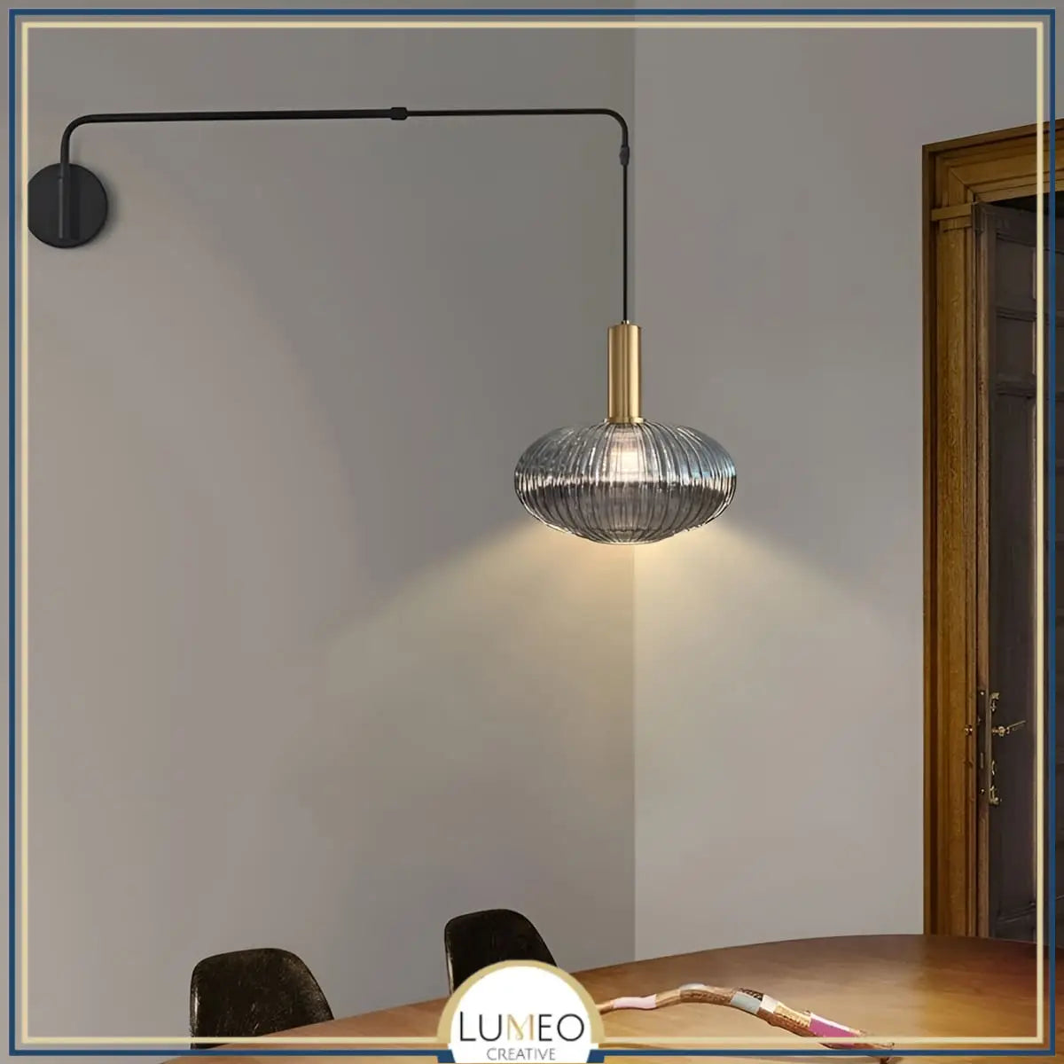 Applique murale déportée en verre CRISTALI | Télescopique et pivotante