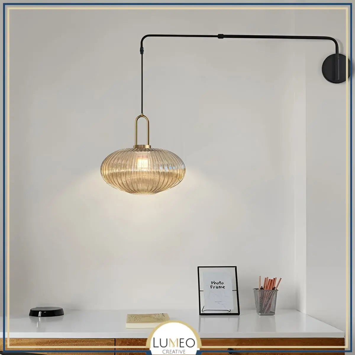 Applique murale déportée en verre CRISTALI | Télescopique et pivotante