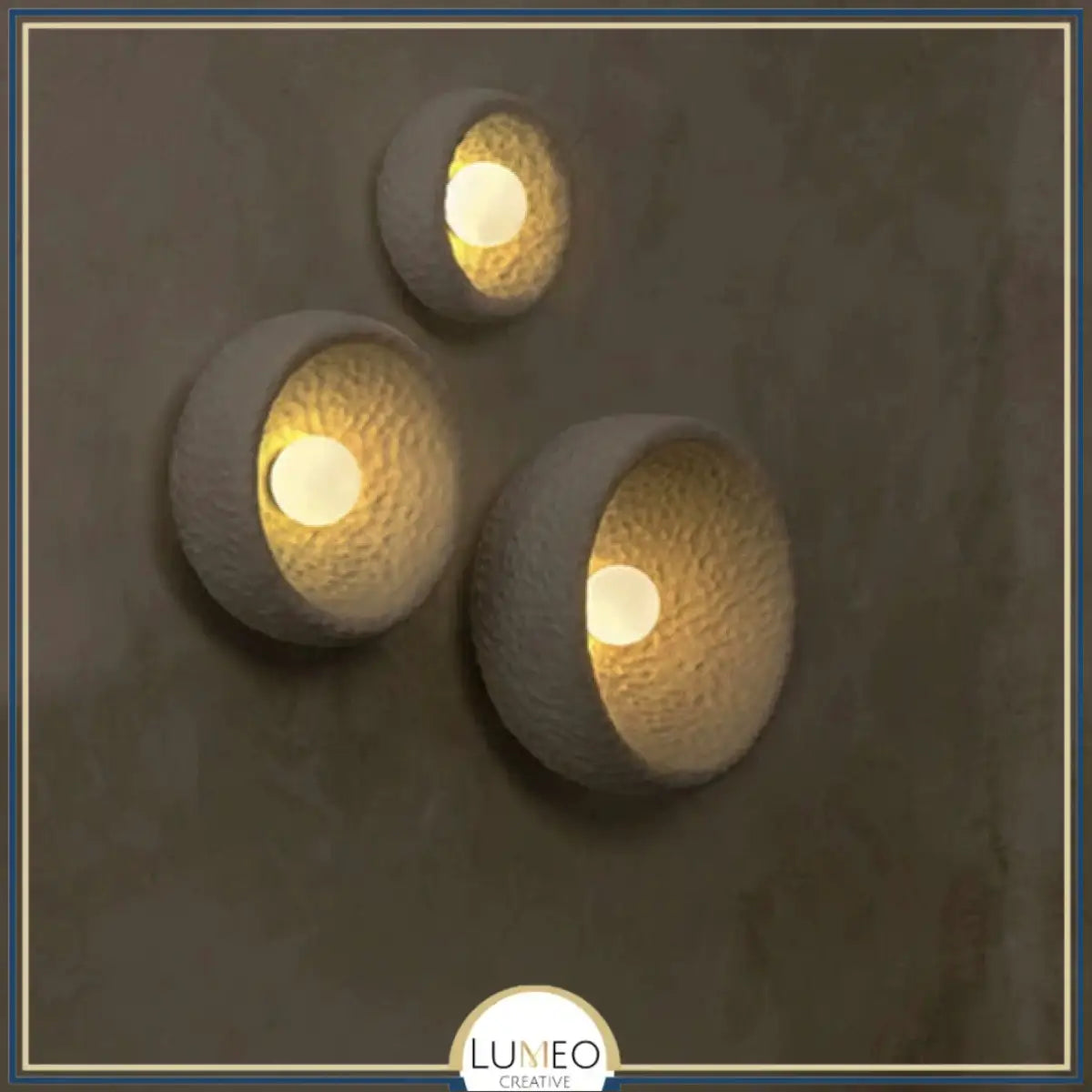Applique murale disque texturée | Luminaire artistique en relief 20cm / Blanc chaud