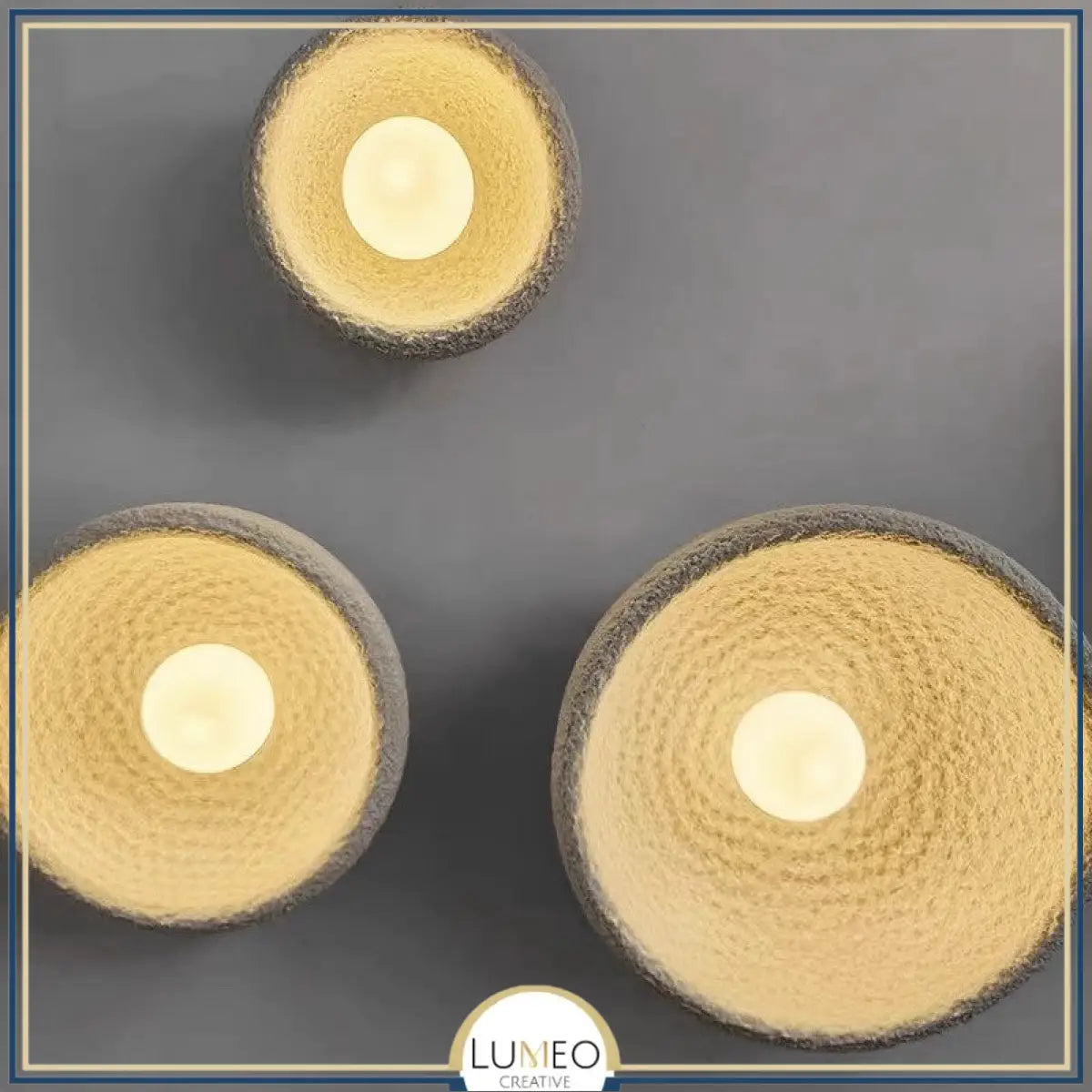 Applique murale disque texturée | Luminaire artistique en relief