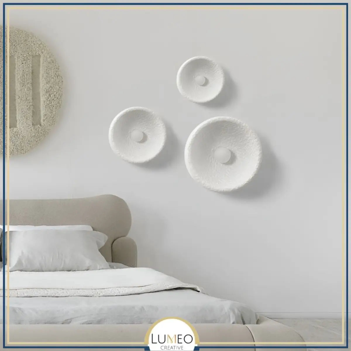 Applique murale disque texturée | Luminaire artistique en relief