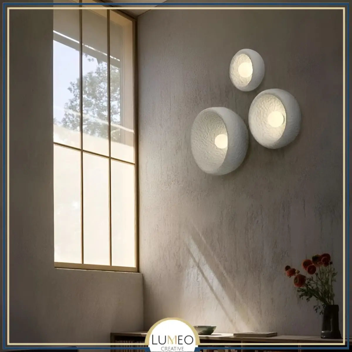 Applique murale disque texturée | Luminaire artistique en relief