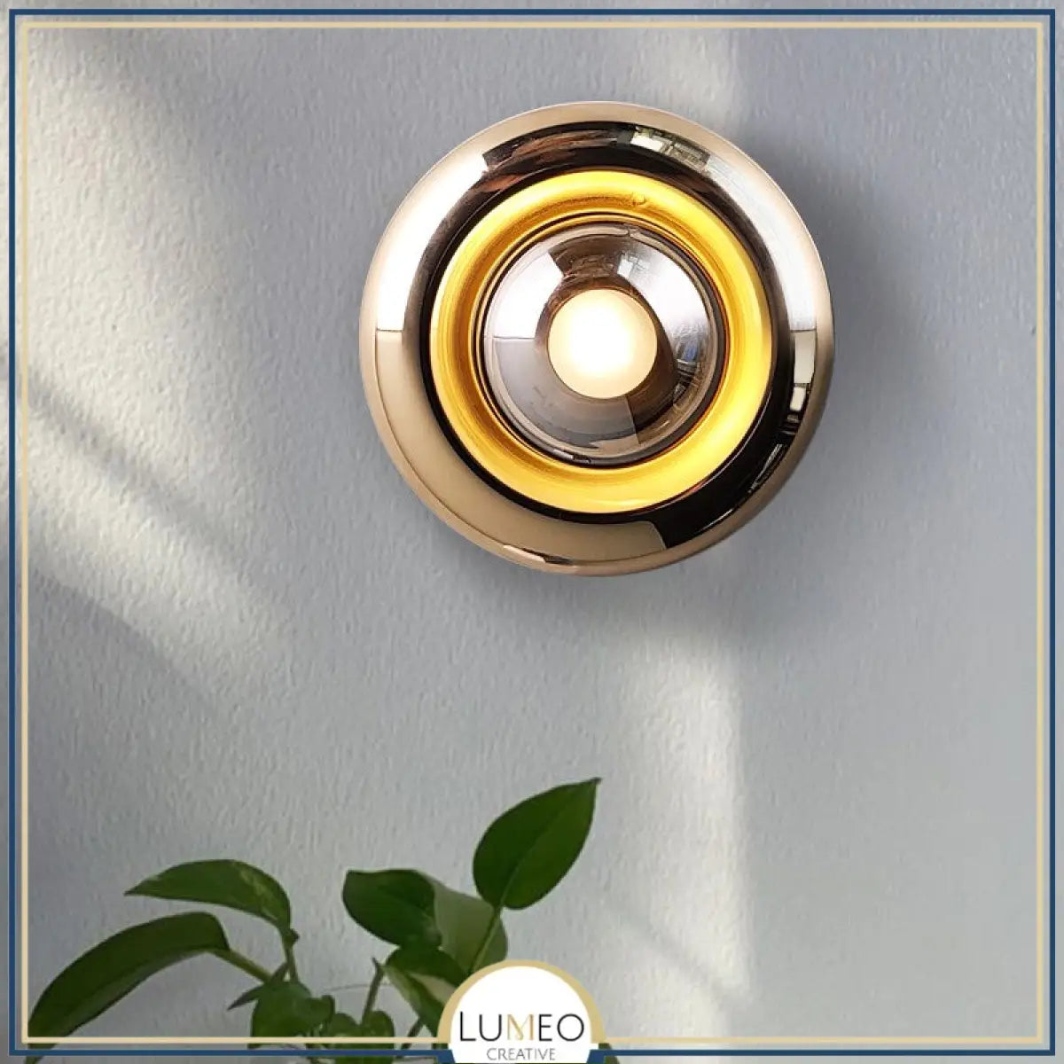 Applique murale dorée ou crème design sphérique | Luminaire mural art déco